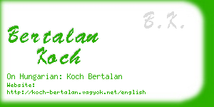 bertalan koch business card